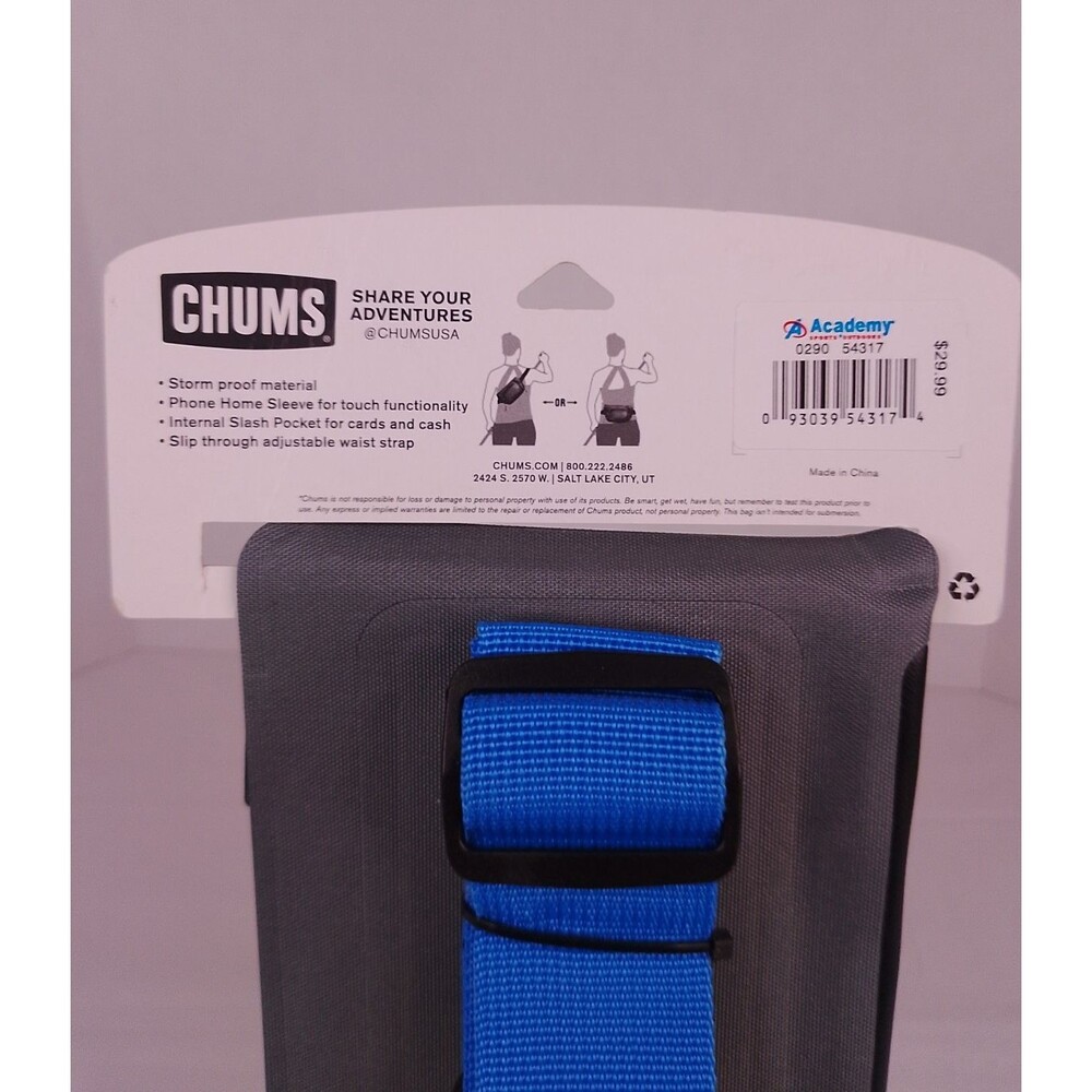 Chums Storm Jam Waterproof Waist Pack Phone Sleeve Grey  New With Tags - Picture 3 of 4